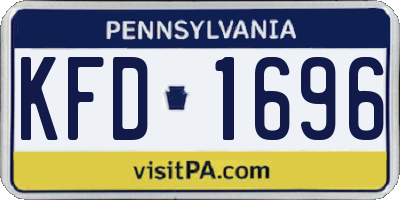 PA license plate KFD1696