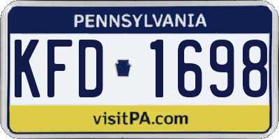PA license plate KFD1698