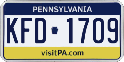 PA license plate KFD1709