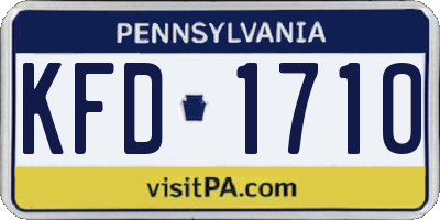 PA license plate KFD1710