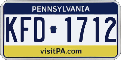 PA license plate KFD1712