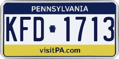 PA license plate KFD1713