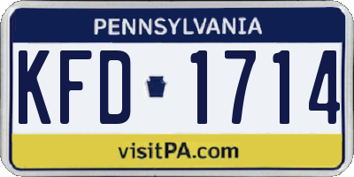 PA license plate KFD1714