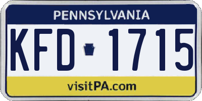 PA license plate KFD1715
