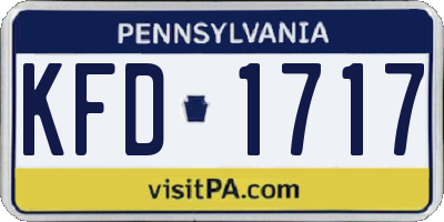 PA license plate KFD1717