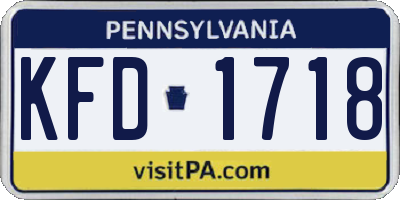 PA license plate KFD1718