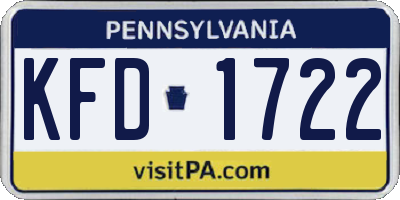 PA license plate KFD1722