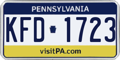 PA license plate KFD1723