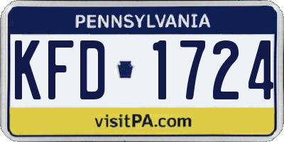 PA license plate KFD1724