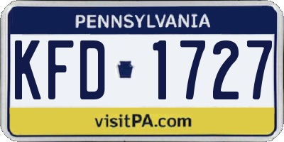 PA license plate KFD1727