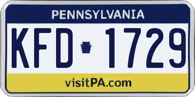 PA license plate KFD1729