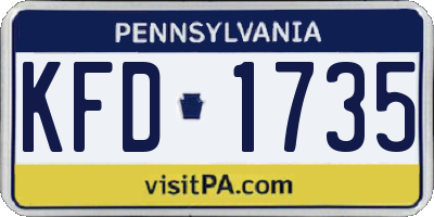 PA license plate KFD1735