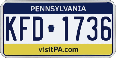 PA license plate KFD1736