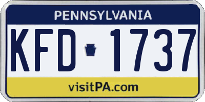 PA license plate KFD1737