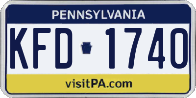 PA license plate KFD1740