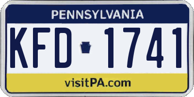 PA license plate KFD1741