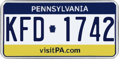 PA license plate KFD1742