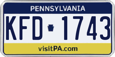 PA license plate KFD1743