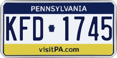 PA license plate KFD1745