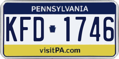 PA license plate KFD1746