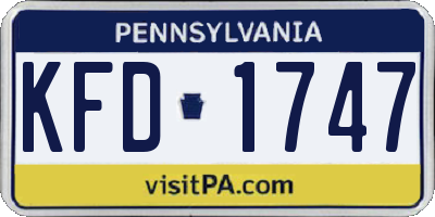 PA license plate KFD1747