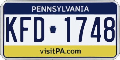PA license plate KFD1748