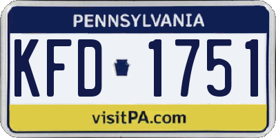 PA license plate KFD1751