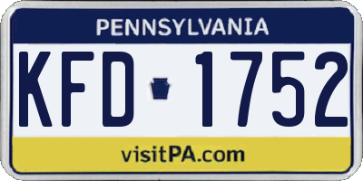 PA license plate KFD1752