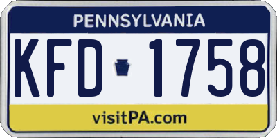 PA license plate KFD1758