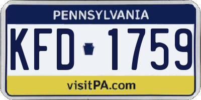 PA license plate KFD1759