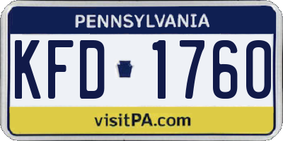 PA license plate KFD1760