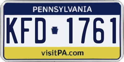 PA license plate KFD1761