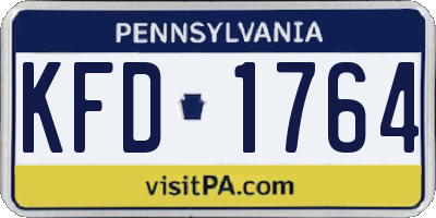 PA license plate KFD1764