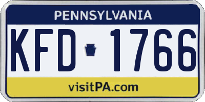 PA license plate KFD1766