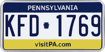 PA license plate KFD1769
