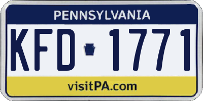 PA license plate KFD1771