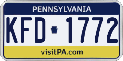 PA license plate KFD1772