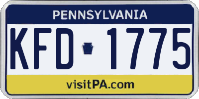 PA license plate KFD1775