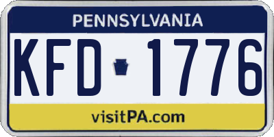 PA license plate KFD1776