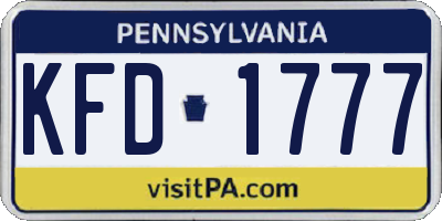 PA license plate KFD1777
