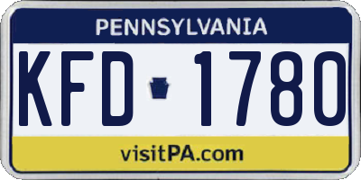 PA license plate KFD1780