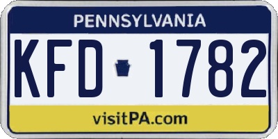 PA license plate KFD1782