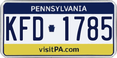 PA license plate KFD1785