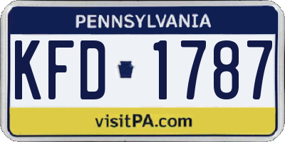 PA license plate KFD1787