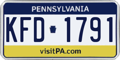 PA license plate KFD1791