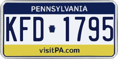 PA license plate KFD1795