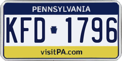 PA license plate KFD1796
