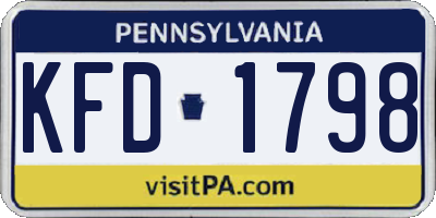 PA license plate KFD1798