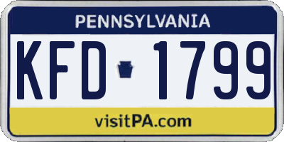 PA license plate KFD1799