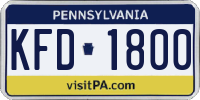 PA license plate KFD1800